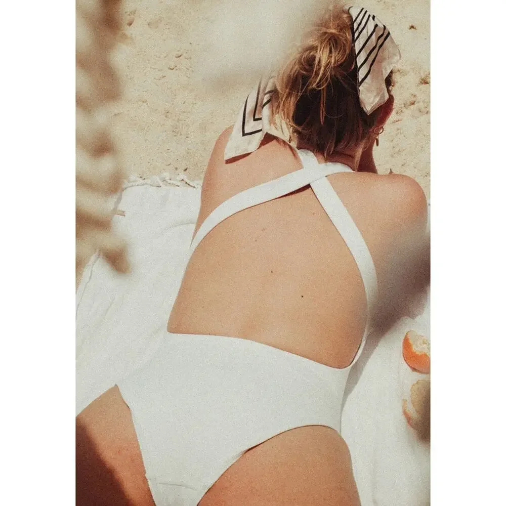 Andie Swim The Tulum One Piece in White M NWT